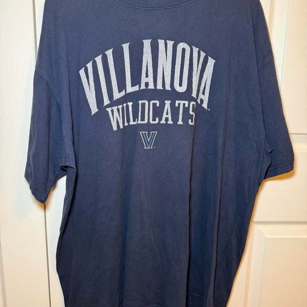 Vintage JanSport Villanova Wildcats T-Shirt XXL Navy Blue Arched Logo Tee